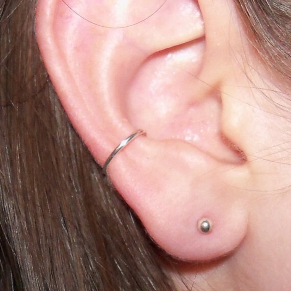 Sterling Silver Conch Ear Cuff, Fake Piercing